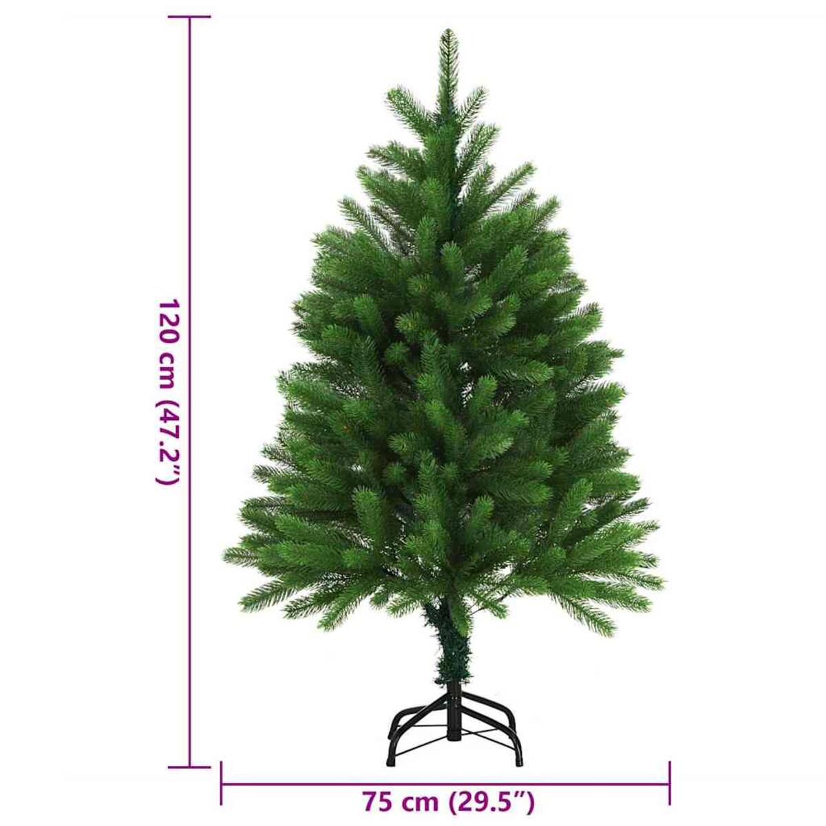 vidaXL Sztuczna choinka z realistycznymi igłami, 120 cm, zielona