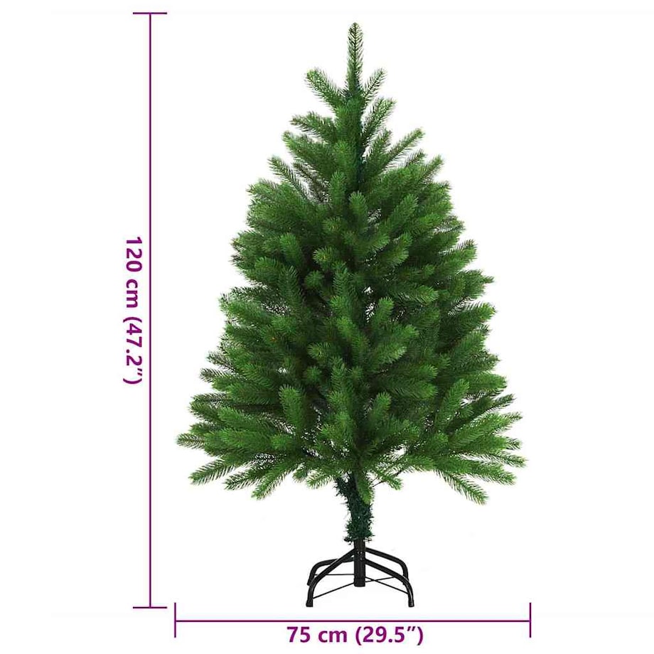 vidaXL Sztuczna choinka z realistycznymi igłami, 120 cm, zielona