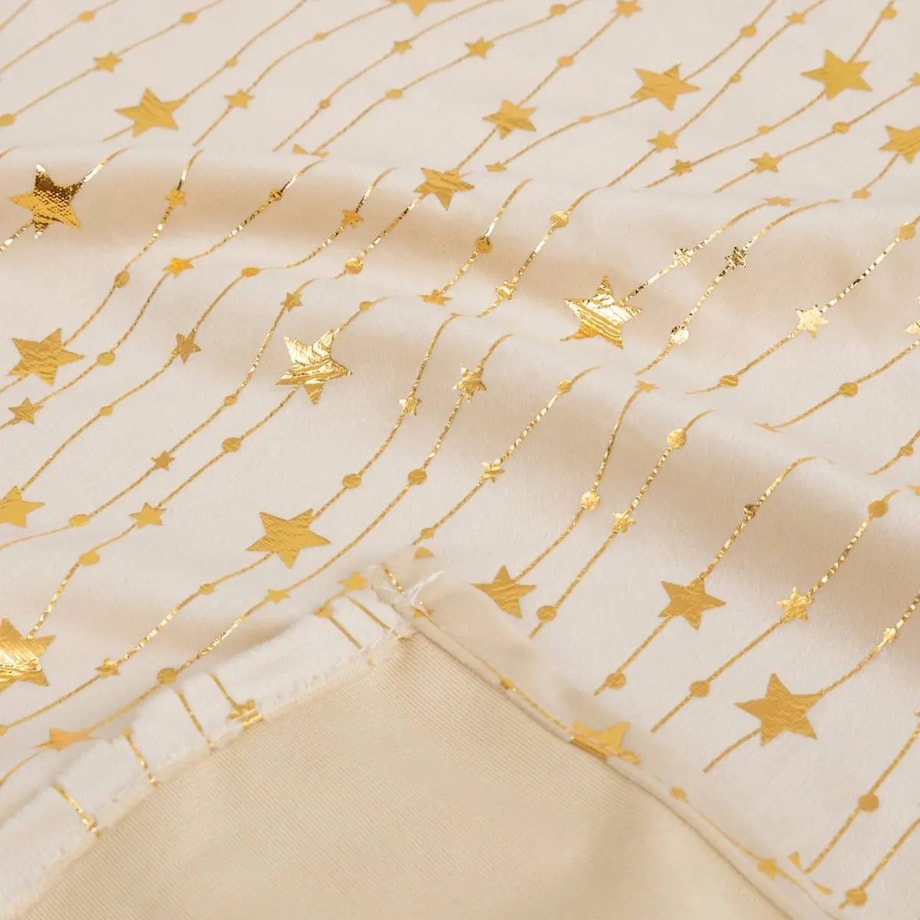 Obrus świąteczny, aksamitny, beżowy 140x360 cm