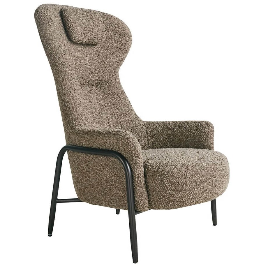Salonowy fotel Teddy KH1301100125 Grand z podnóżkiem ciemnobrązowy czarny