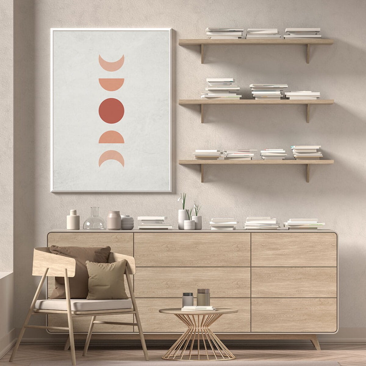 plakat geometric moon 3 21x30 cm