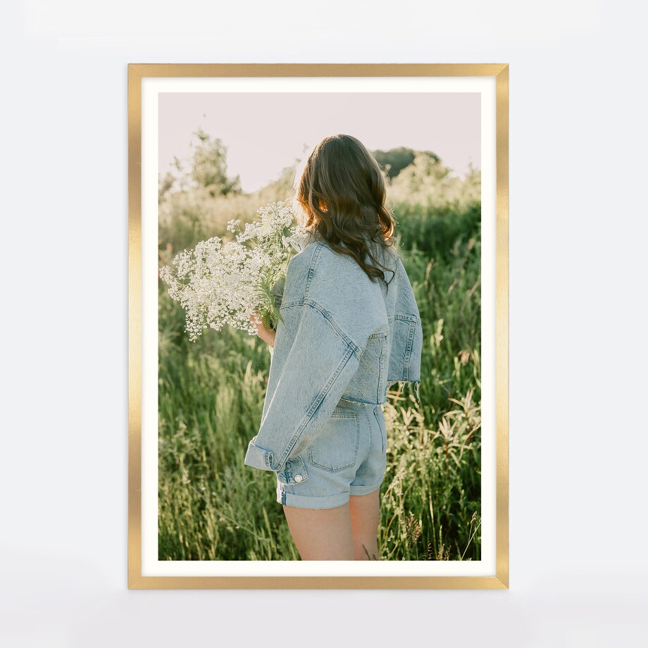 Ramka na zdjęcia 60x80 cm złota rama MDF z plexi do powieszenia pion poziom klasyczna prostokątna ramka FRAMAI®