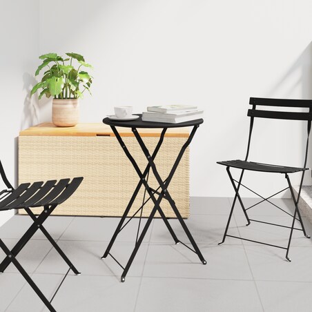 vidaXL Składany stół bistro Antracytowy Ø50x71 cm Stal proszkowana