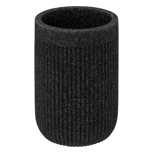 Pojemnik na szczoteczki do zębów, ONYX, łupek, Ø 7 cm, kolor czarny, tworzywo sztuczne