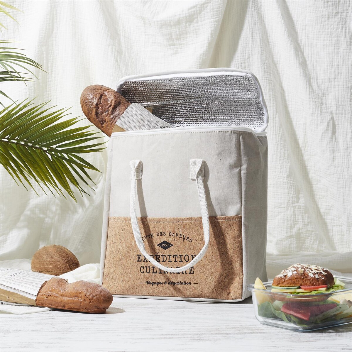 TORBA NA LUNCH Refreshing Cork 8L beżowa termoizolacyjna