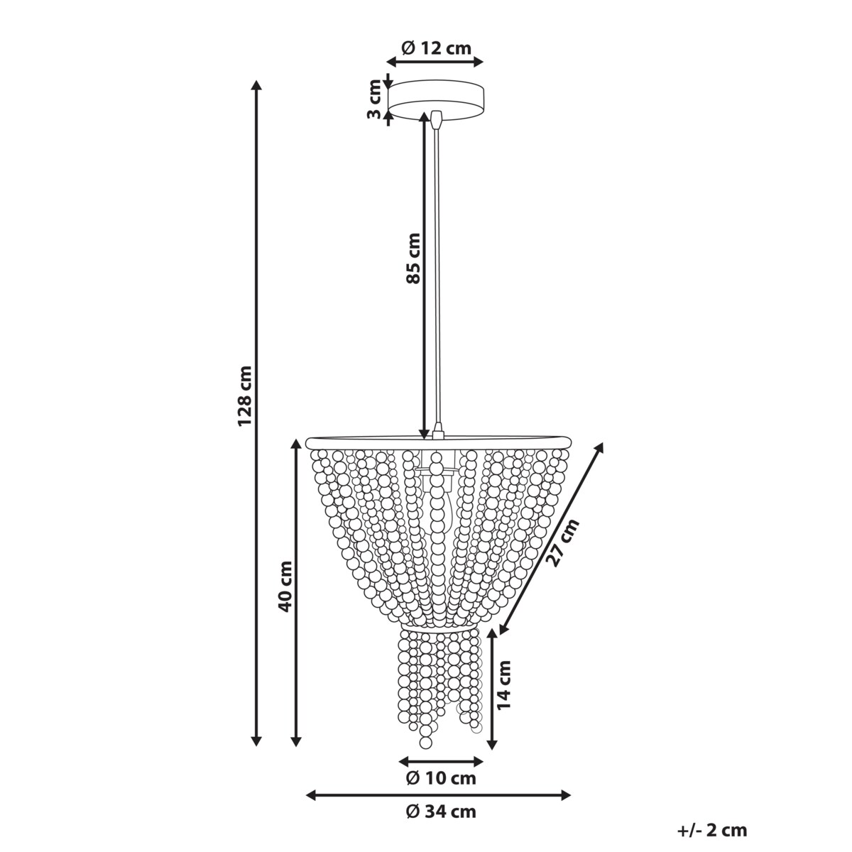 Żyrandol PUSWELI Drewno Jasnobrązowy