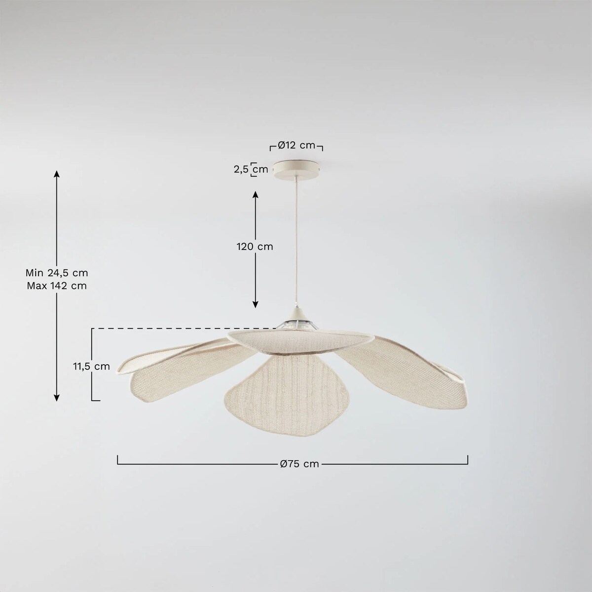 Lampa wisząca żółta Benavid Ø75 cm