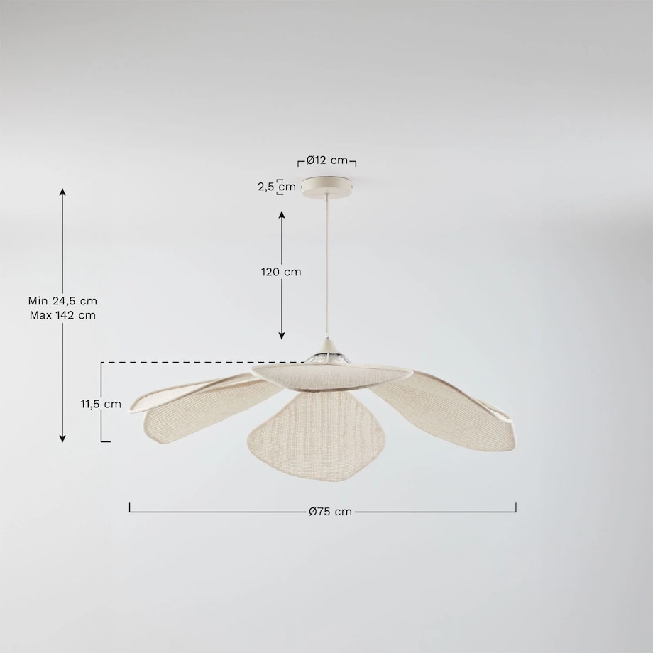 Lampa wisząca żółta Benavid Ø75 cm