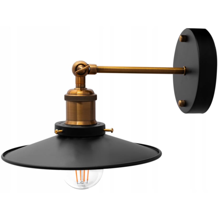 Lampa Ścienna Kinkiet Porto Loft Czarna Sufitowa