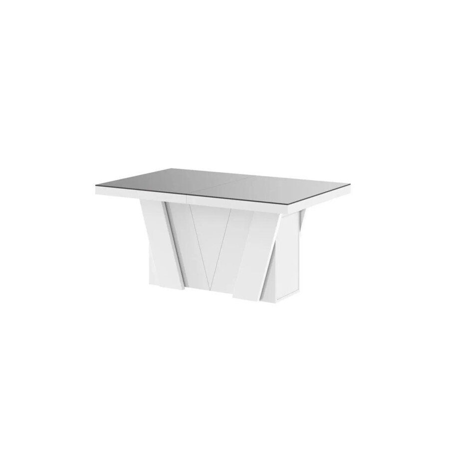 Stół rozkładany GRANDE 160(412)x100 szary/biały połysk