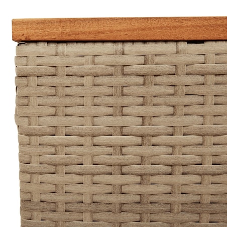 vidaXL Stół ogrodowy, beżowy 55x55x37 cm, rattan PE i drewno akacjowe
