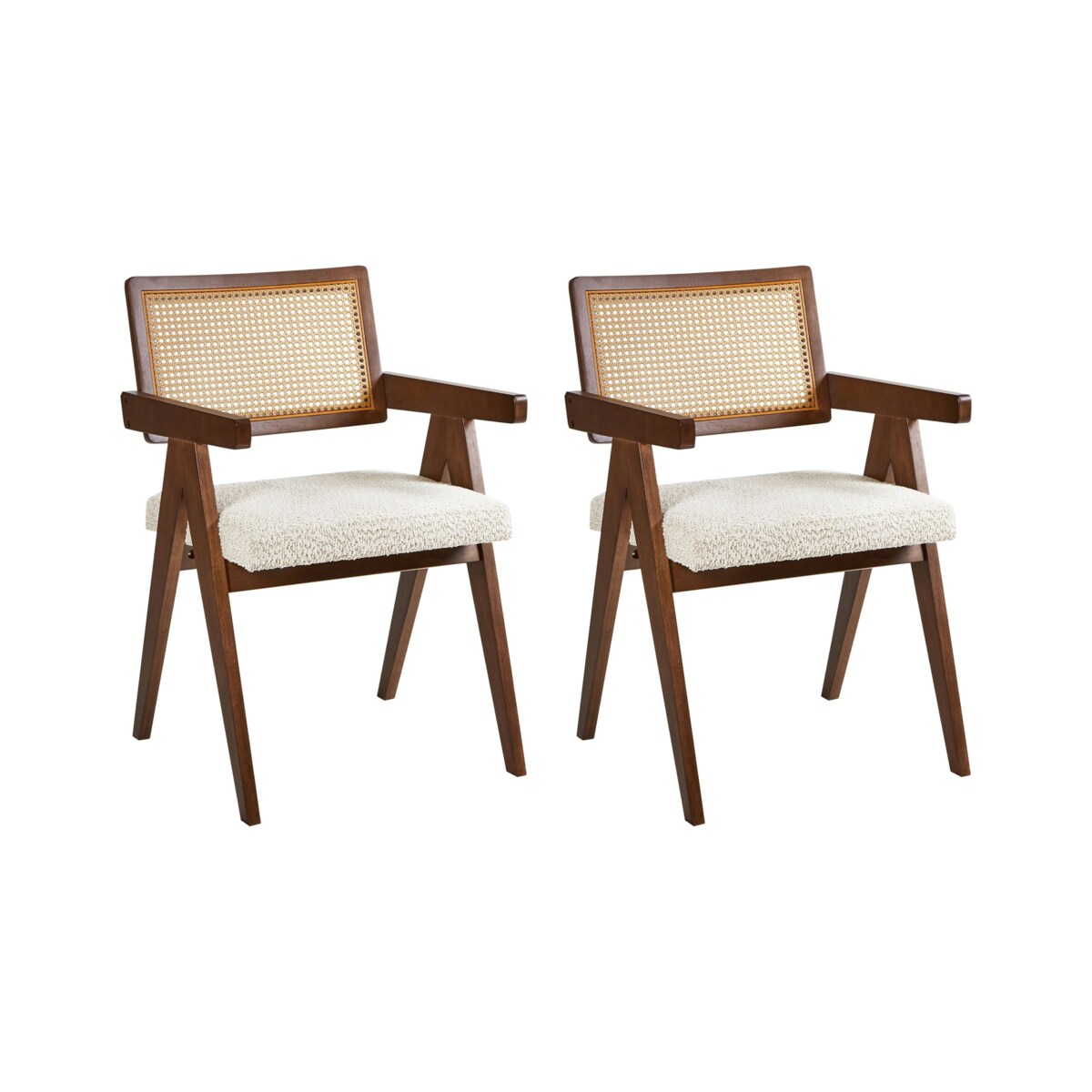 Zestaw 2 krzeseł do jadalni AVA Drewno Ciemnobrązowy