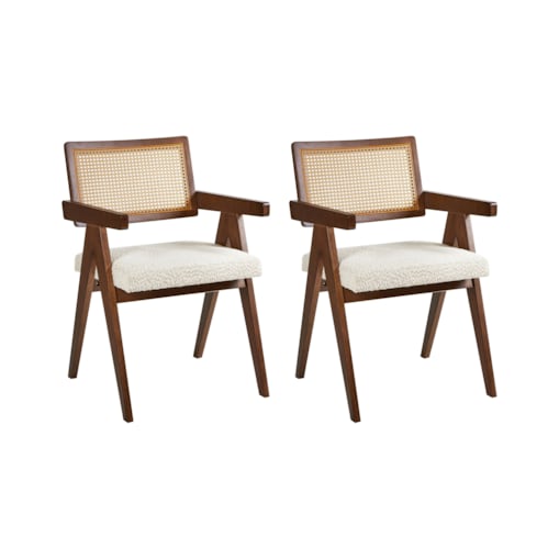 Zestaw 2 krzeseł do jadalni AVA Drewno Ciemnobrązowy