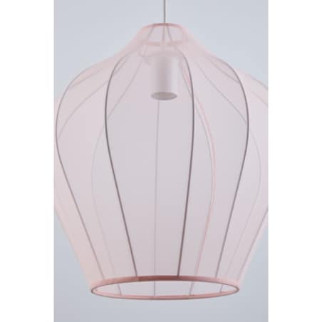 Lampa wisząca z metalu i tkaniny pudrowa Belisa Ø60 cm