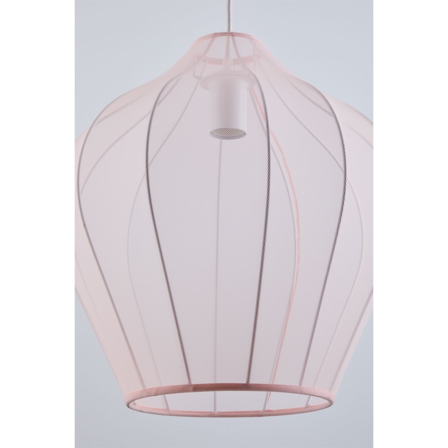 Lampa wisząca z metalu i tkaniny pudrowa Belisa Ø60 cm