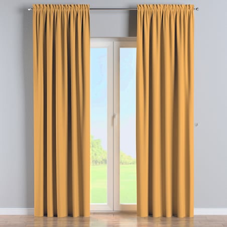 Zasłona na kanale z grzywką 1 szt. 130x245 miodowy żółty