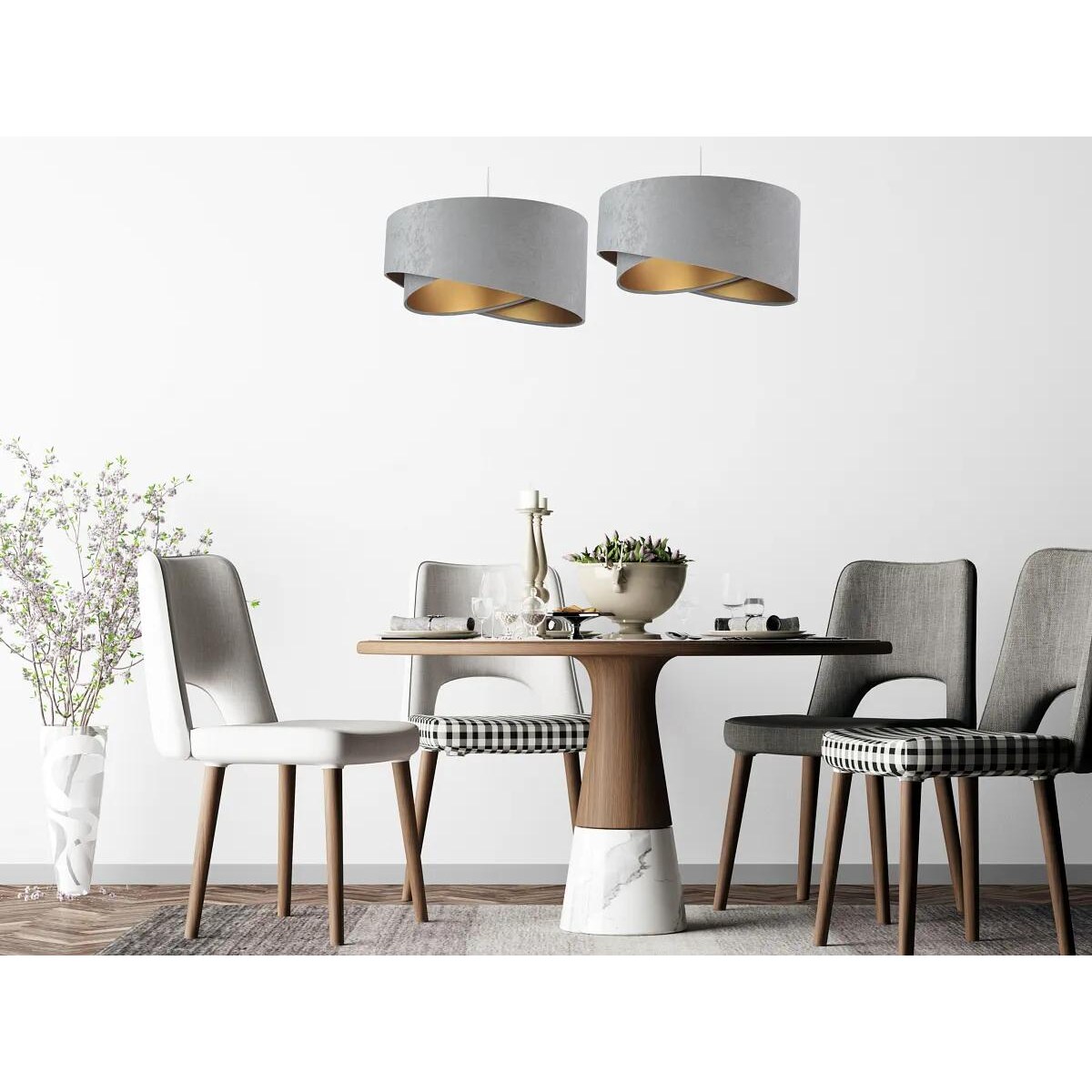 Lampa wisząca GEMSTONE szara/złota