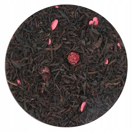 Herbata czarna TRUSKAWKOWE SERDUSZKO o smaku truskawkowo - porzeczkowym - herbata liściasta sypana mieszanka napar susz - gotowa na prezent upominek