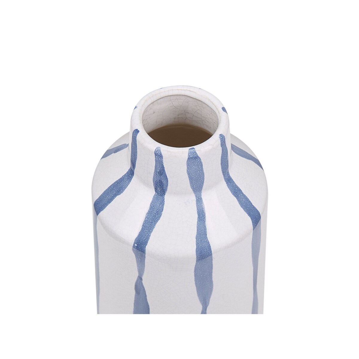 Wazon na kwiaty ceramiczny biały z niebieskim ASSUS