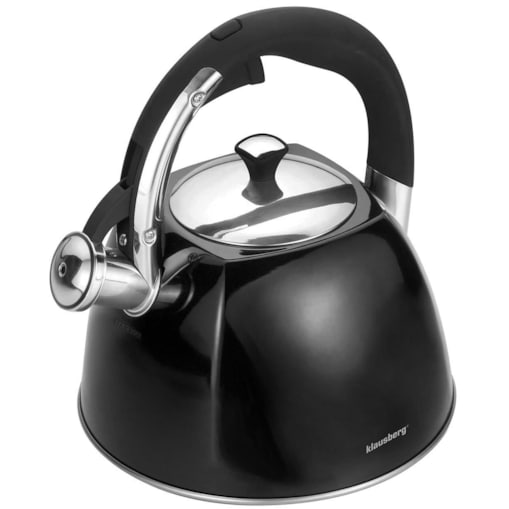Czajnik stalowy z gwizdkiem 2.2L czarny połysk KLAUSBERG