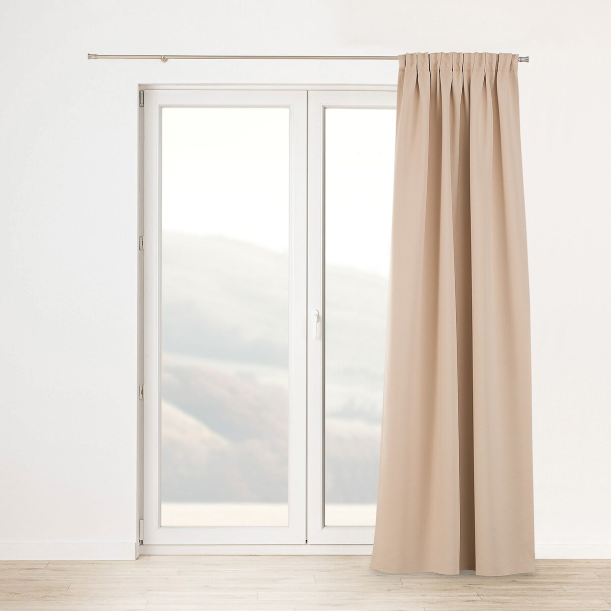 Zasłona zaciemniająca na taśmie marszczącej kremowy beż 140 x 280cm 1 szt. 140x280 beżowy