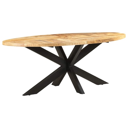 vidaXL Stół jadalniany, owalny, 200x100x75 cm, surowe drewno mango