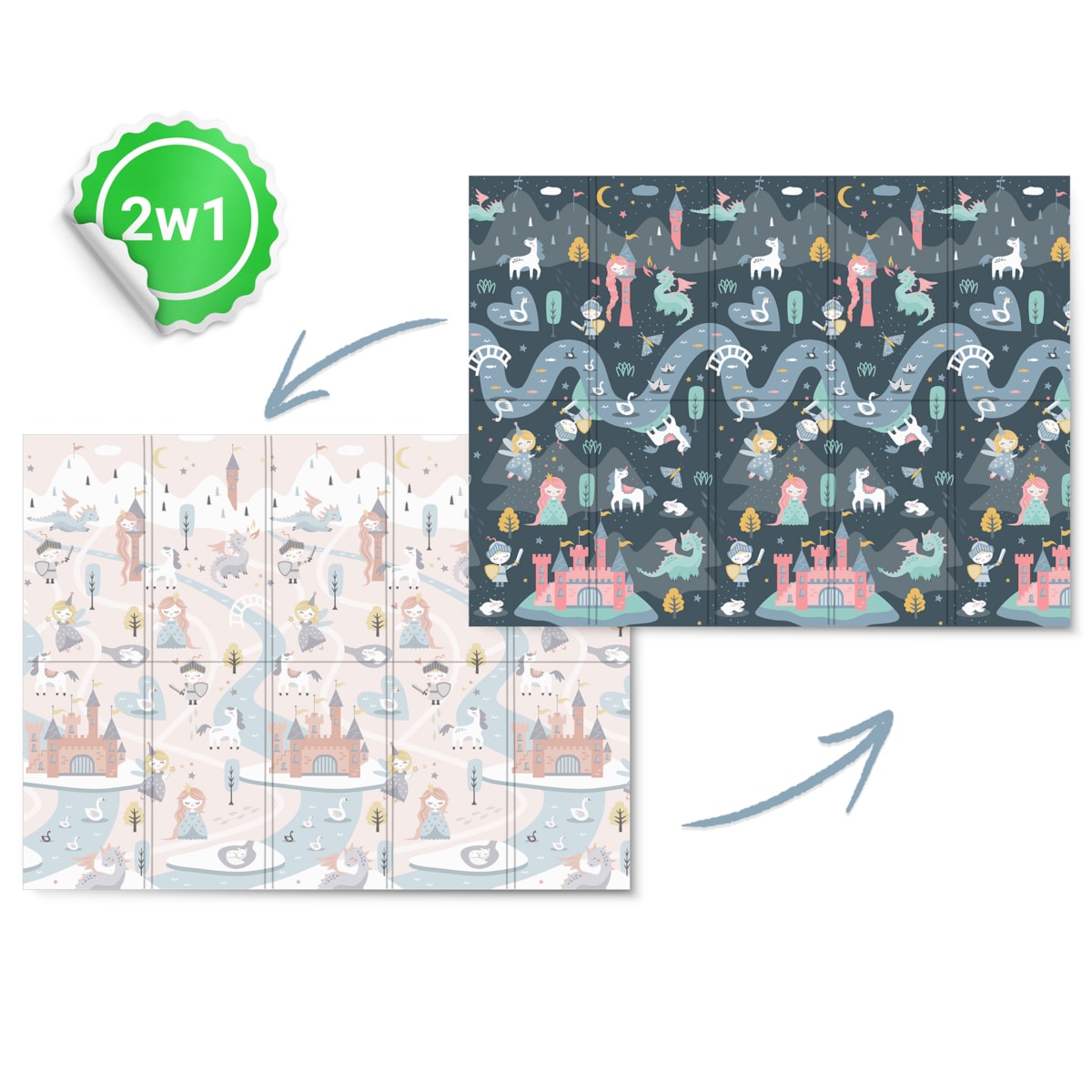 Mata piankowa edukacyjna składana dla dzieci 150x200 pianka xpe Nukido