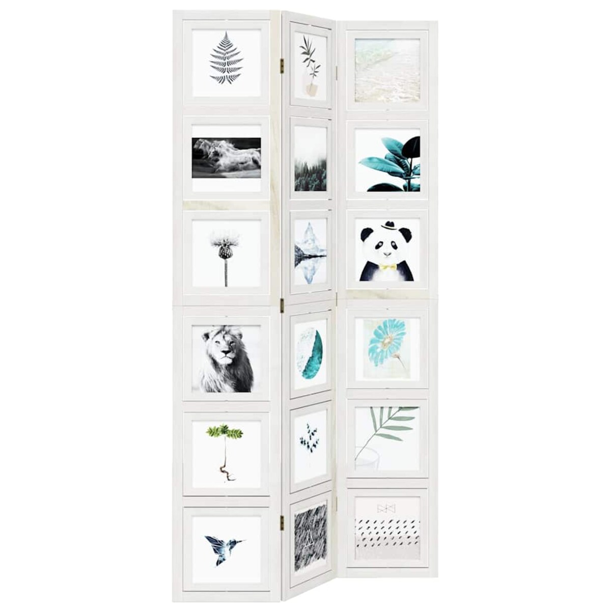 vidaXL Parawan pokojowy, 3-panelowy, biały, lite drewno paulowni