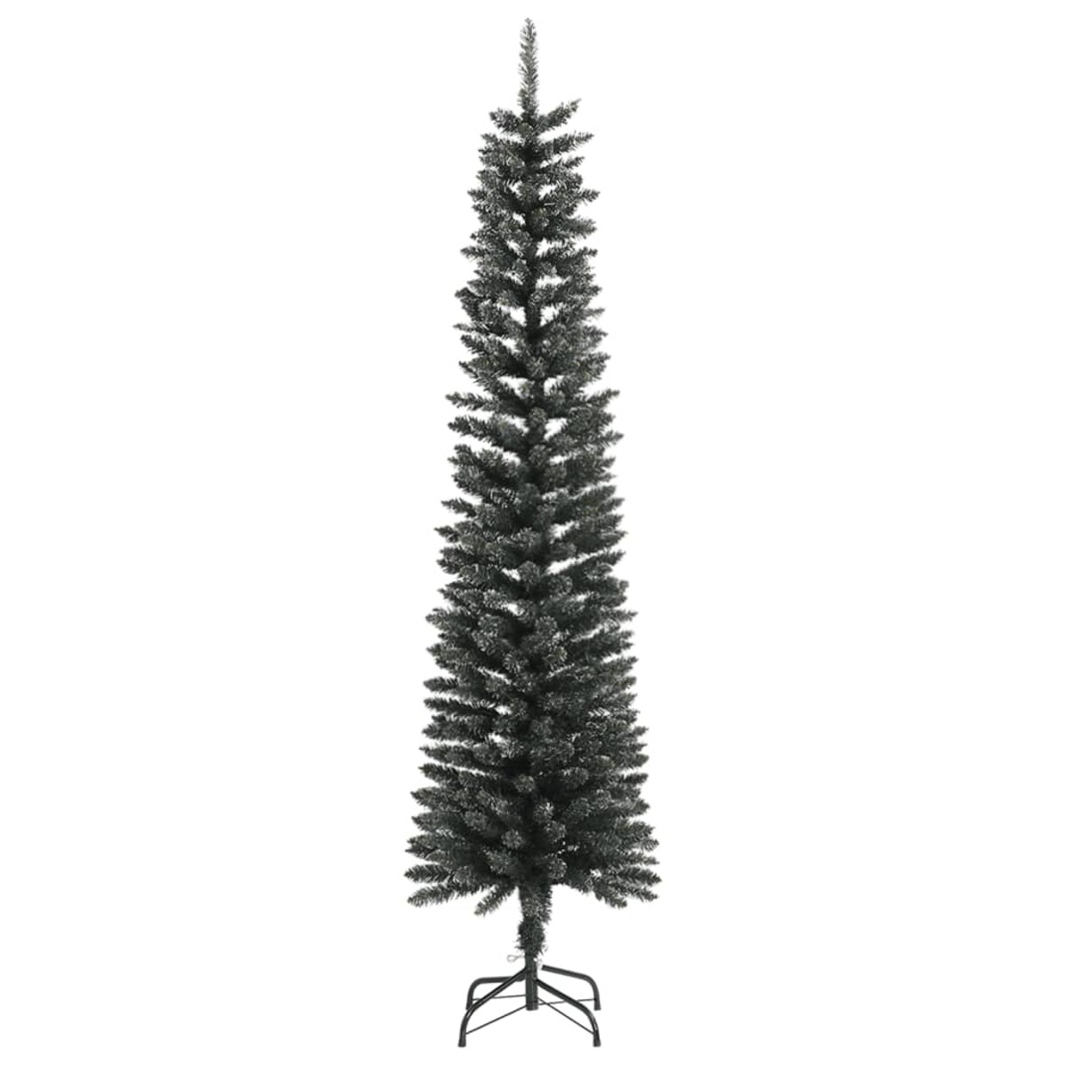 vidaXL Sztuczna, smukła choinka ze stojakiem, zielona, 210 cm, PVC