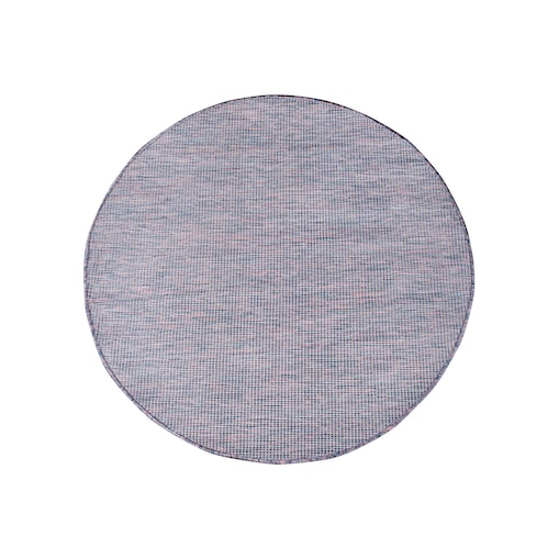 Dywan okrągły na zewnątrz i do wnętrz gładki Paloa 27780 Niebieski Róż 120x120