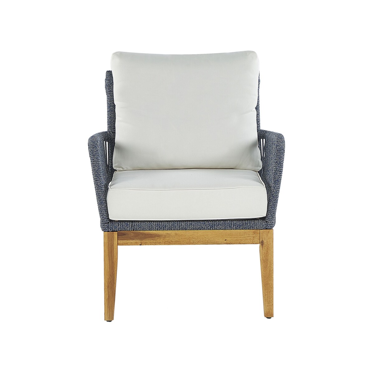 Zestaw ogrodowy drewniany 4-osobowy biało-niebieski MERANO II