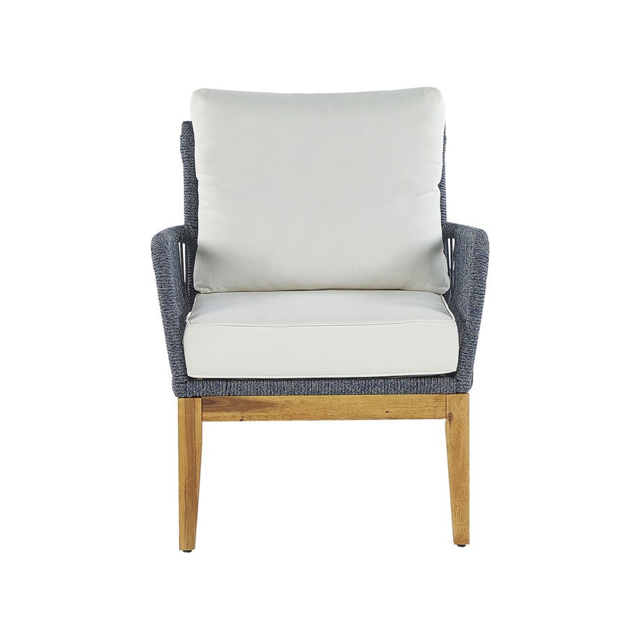 Zestaw ogrodowy drewniany 4-osobowy biało-niebieski MERANO II