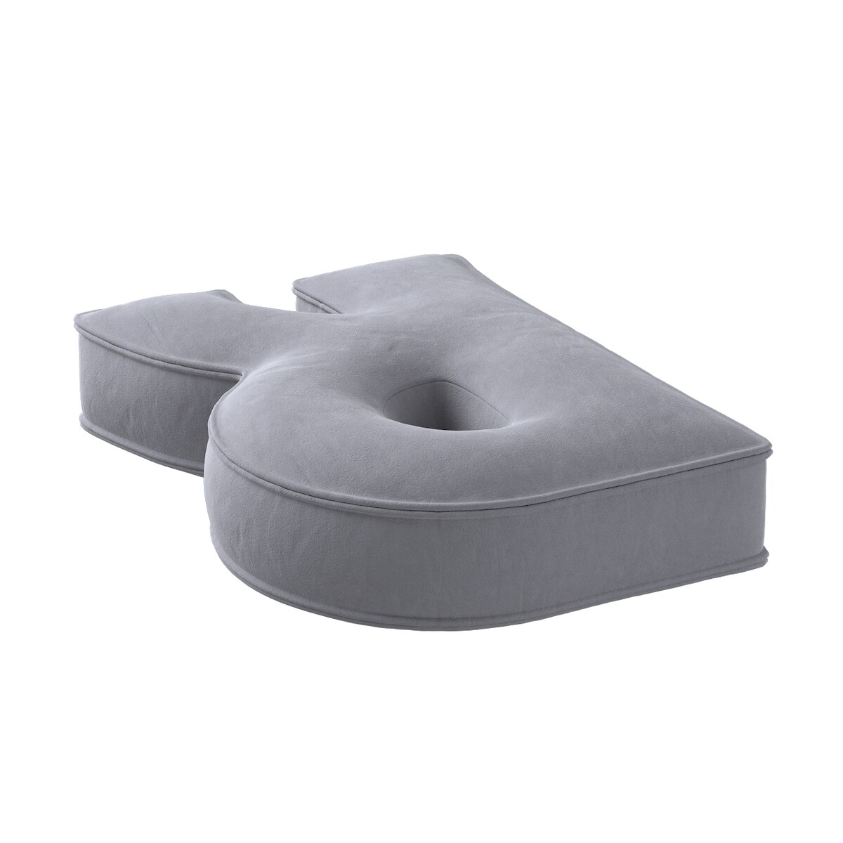 Poduszka literka R, srebrzysty szary, 35x40cm, Posh Velvet