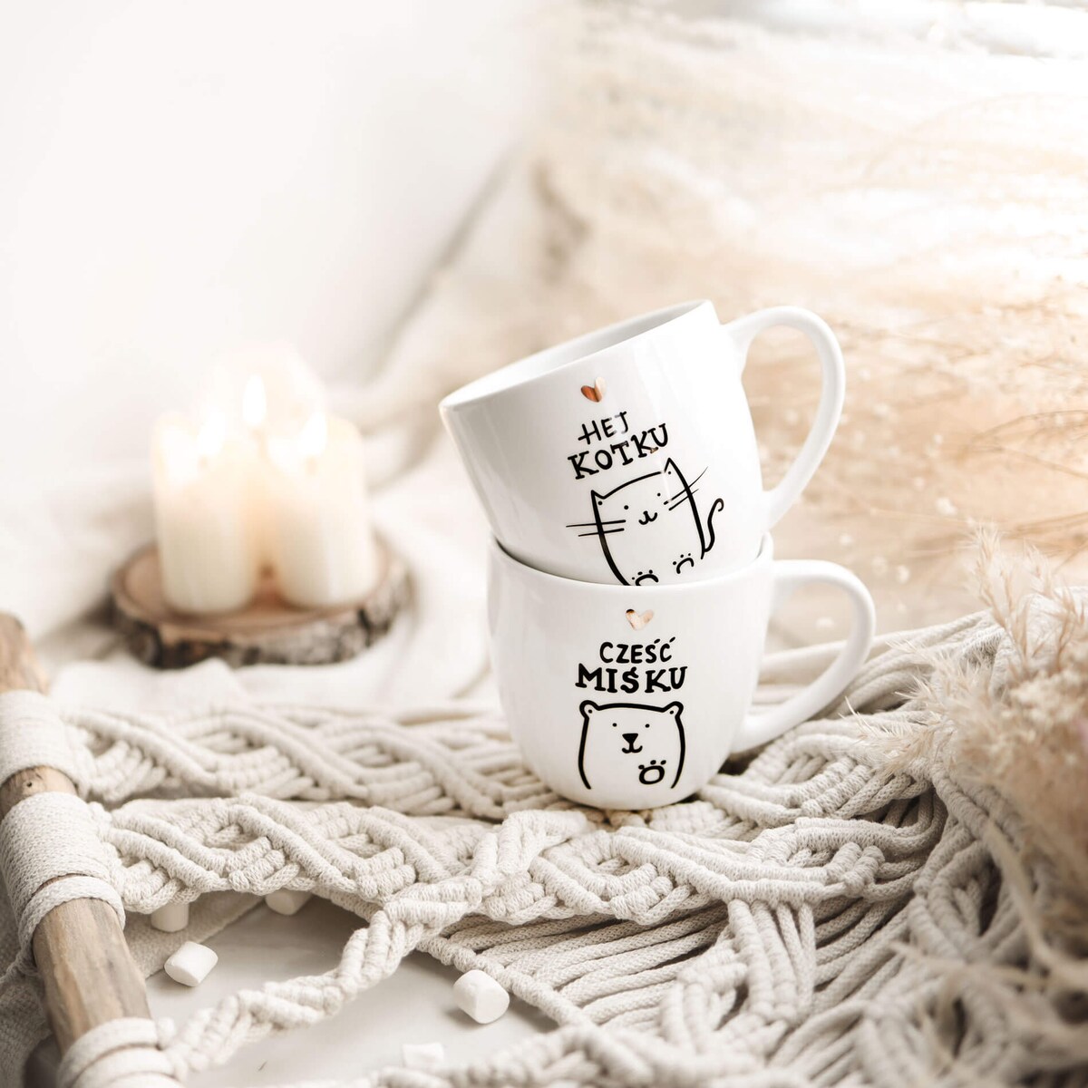 Kubek 300 ml - Hej kotku ZŁOTE SERCE