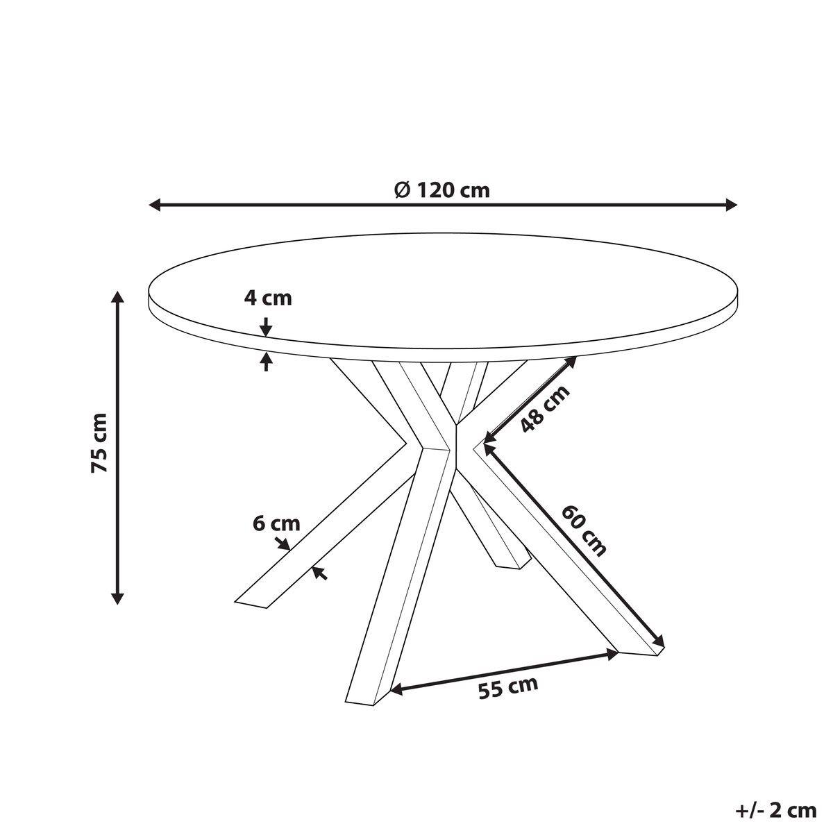 Stół ogrodowy MALETTO 120 cm 120 cm Szkło Ciemnoszary