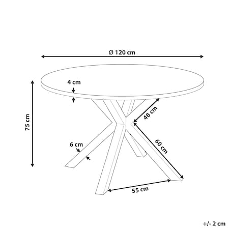 Stół ogrodowy MALETTO 120 cm 120 cm Szkło Ciemnoszary