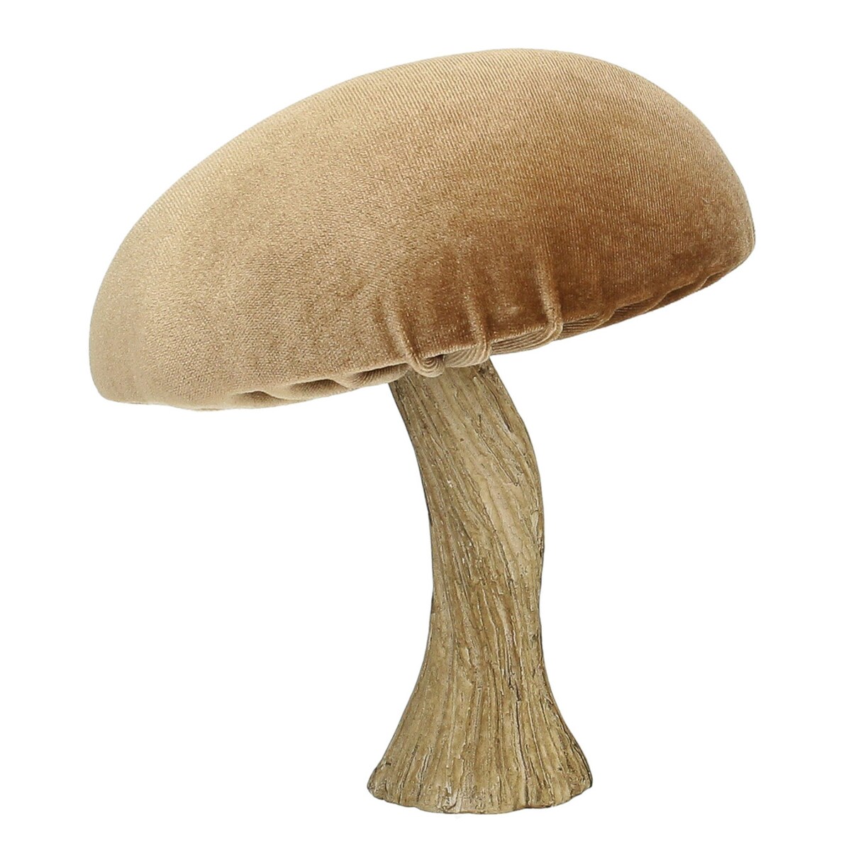 Dekoracja Velvet Mushroom 17 cm caramel, 16x17 cm