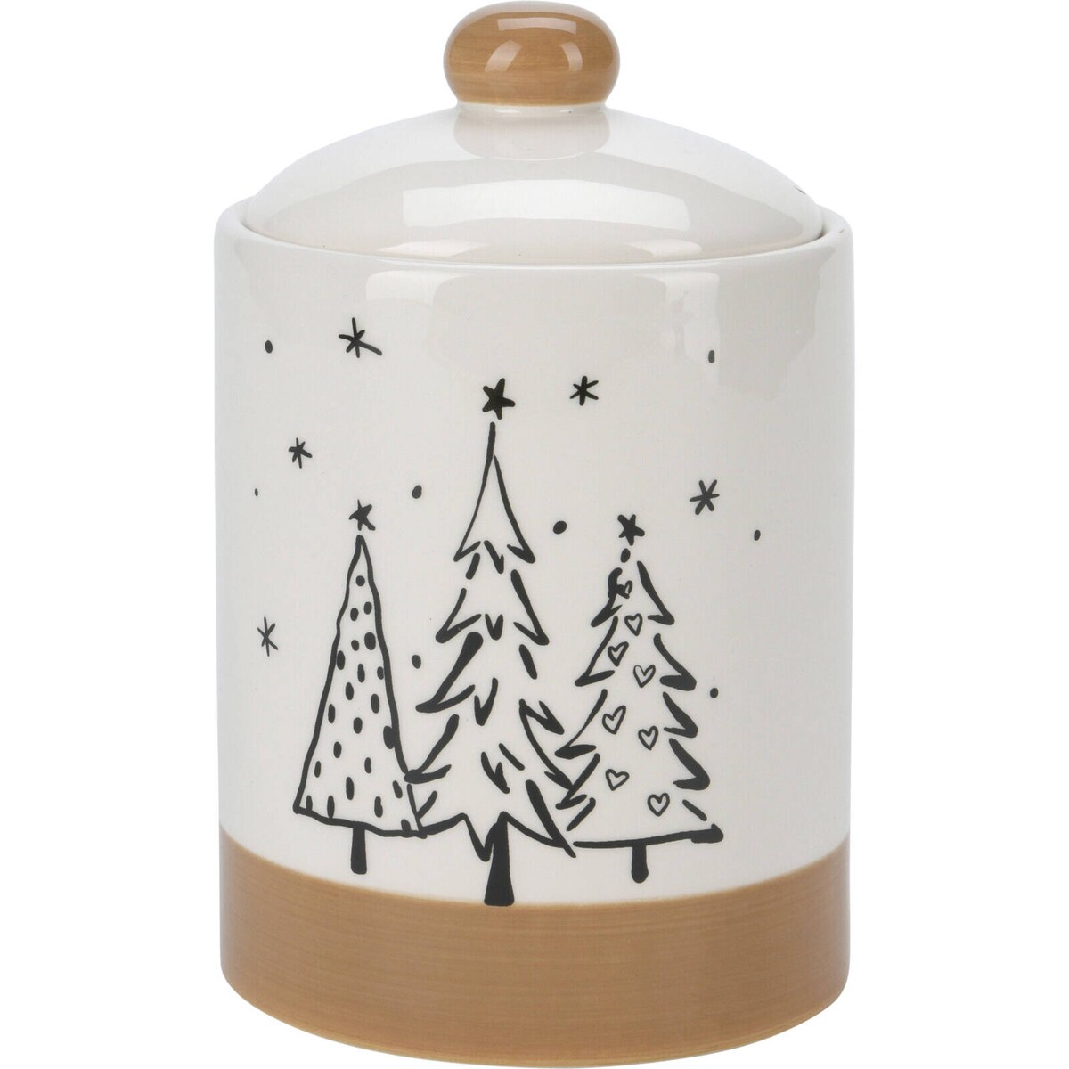 Słoik na ciasteczka z motywem choinek, Ø 12,5 x 18 cm