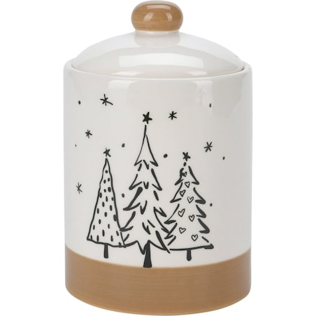 Słoik na ciasteczka z motywem choinek, Ø 12,5 x 18 cm