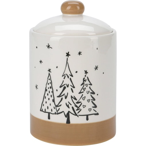 Słoik na ciasteczka z motywem choinek, Ø 12,5 x 18 cm