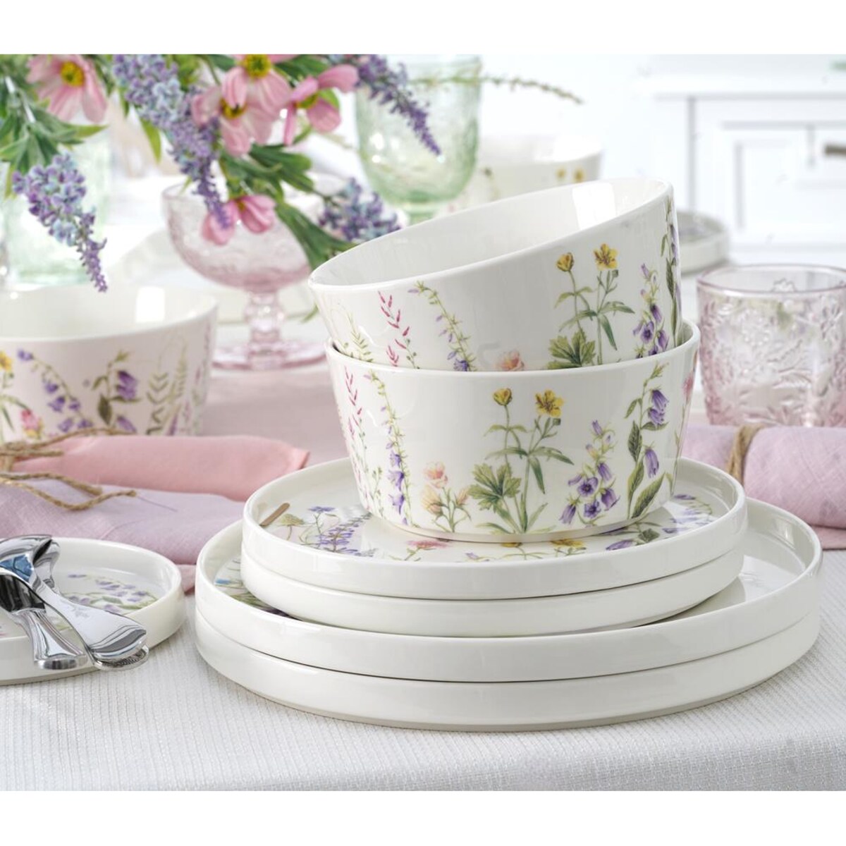 VILLA ITALIA Serwis obiadowy na 6 osób porcelanowy VIOLA