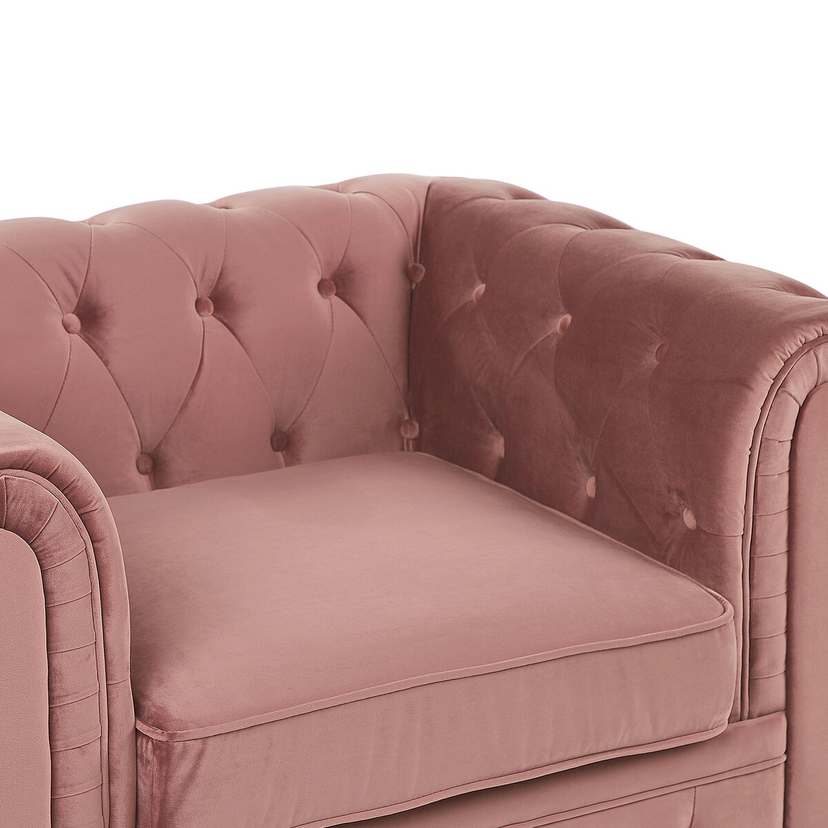 Fotel CHESTERFIELD Welur Różowy