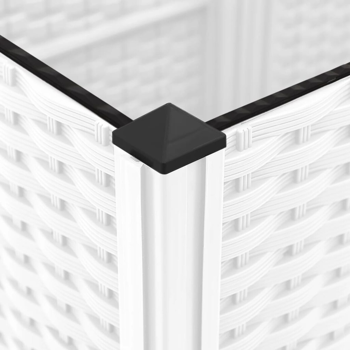 vidaXL Donica ogrodowa z kratką, biała, 120x120x136 cm, PP