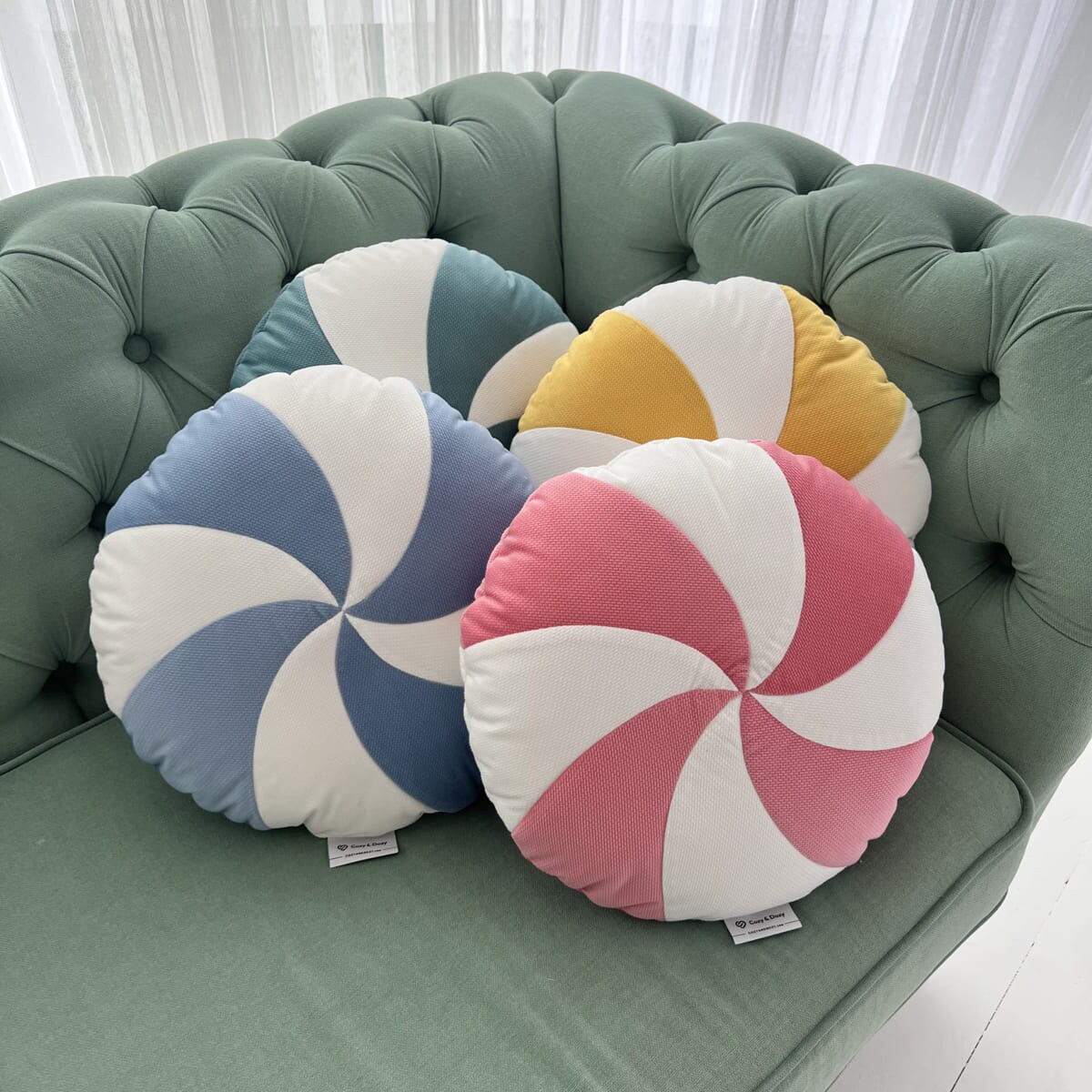 Okrągła poduszka cukierek - Coral Candy