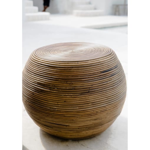 OKRĄGŁY RATTANOWY STOLIK TEGAL CIEMNY