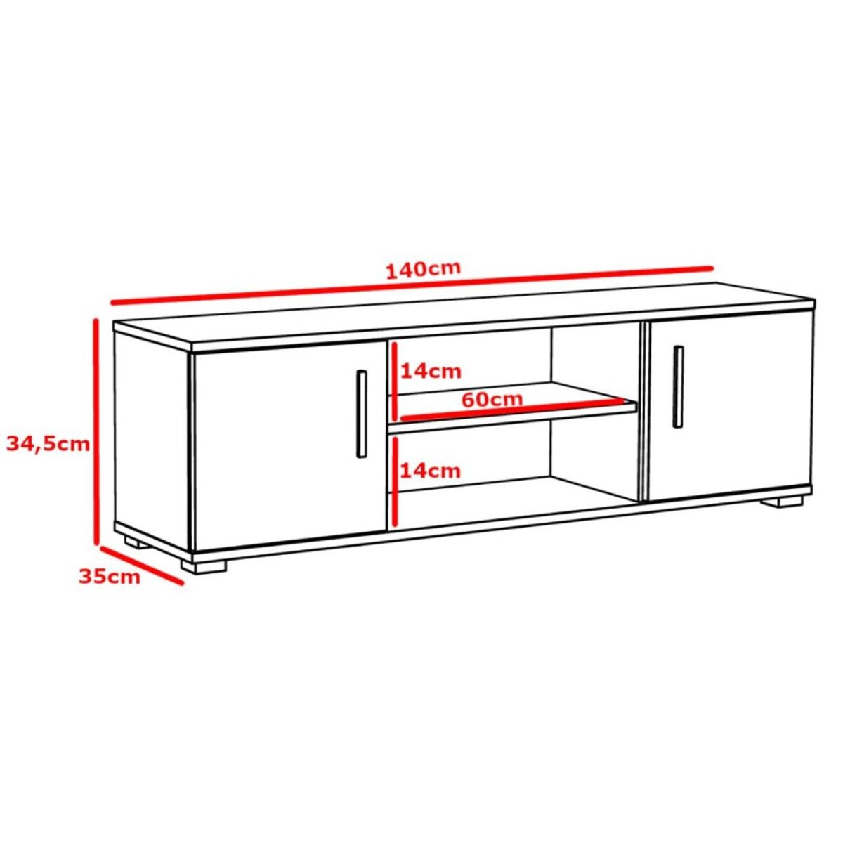 Szafka RTV LOBO 140 biały mat
