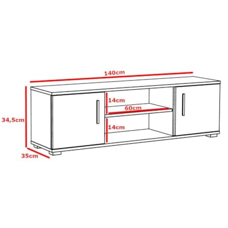 Szafka RTV LOBO 140 biały mat