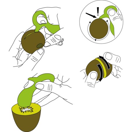 Zestaw ENERGY-TOOLS: obieraczka, 2x łyżka - 3 sztuki w komplecie, KOZIOL