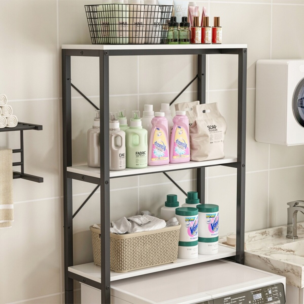 Regał szafka łazienkowa nad toaletę pralkę loft industrialny półki 160 cm