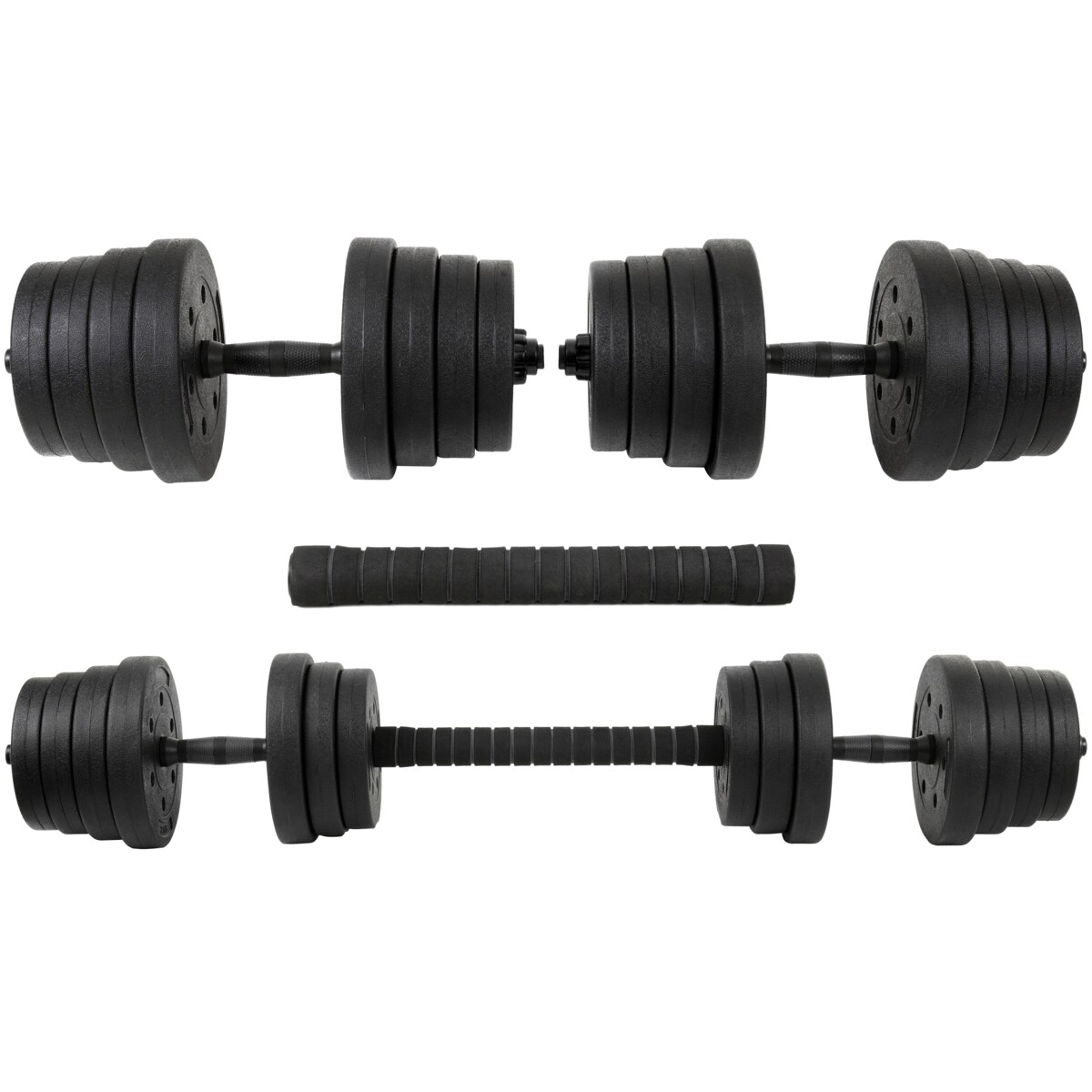 Zestaw hantli 2x15 kg Regulowane hantle 30 kg z funkcją sztangi funfit